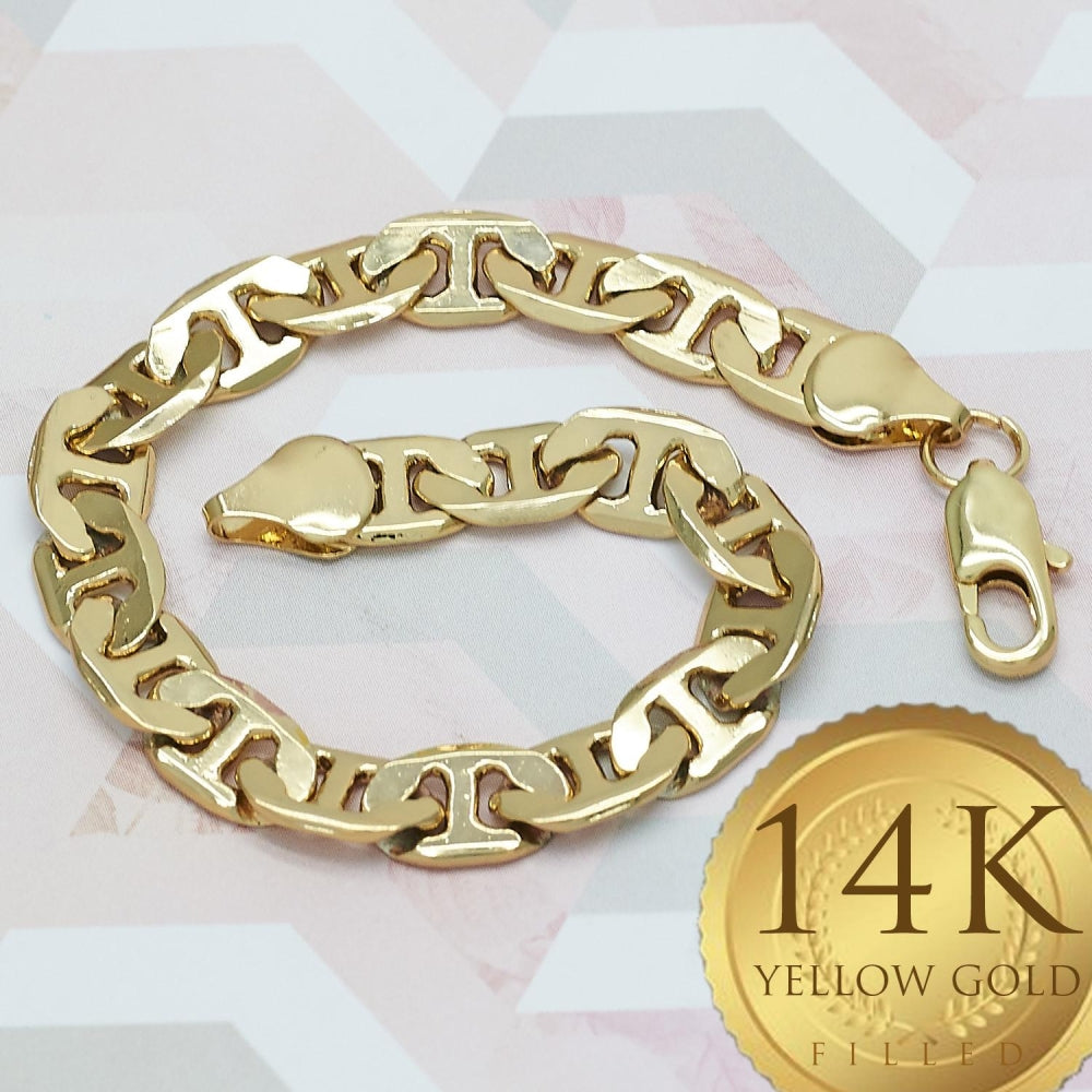 Gold Tone Basic Bracelet, Mariner Design, Polished, Golden Finish