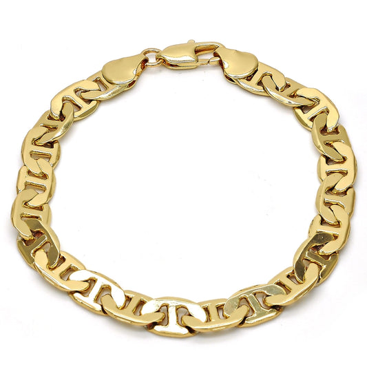 Gold Tone Basic Bracelet, Mariner Design, Polished, Golden Finish