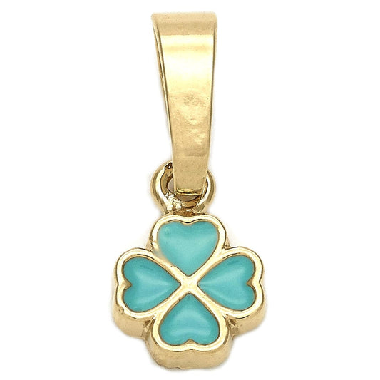 Oro Laminado Fancy Pendant, Gold Filled Style Flower Design, Blue Enamel Finish, Golden Finish