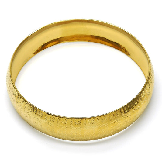 Oro Laminado Individual Bangle, Gold Filled Style Diamond Cutting Finish, Golden Finish