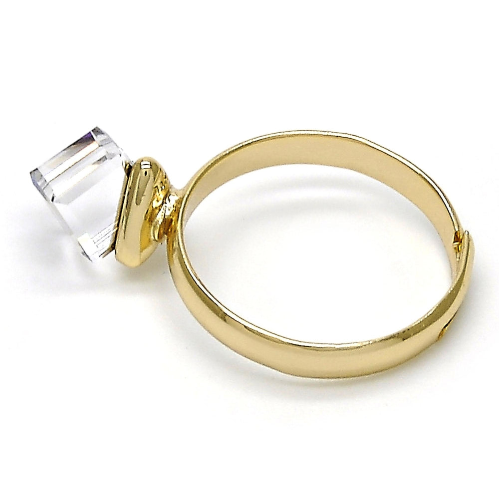 Oro Laminado Multi Stone Ring, Gold Filled Style with Heliotrope Swarovski Crystals, Polished, Golden Finish