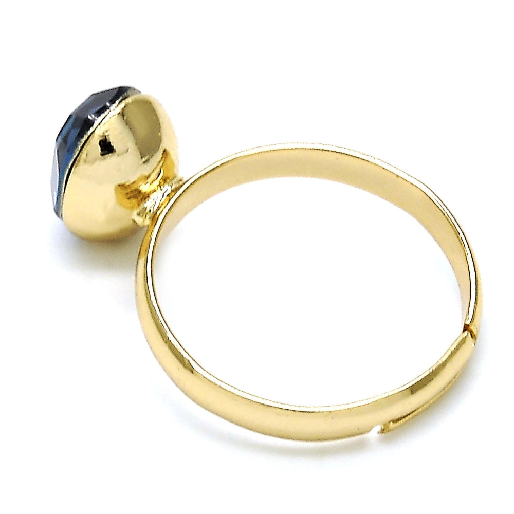 Oro Laminado Multi Stone Ring, Gold Filled Style with Montana Swarovski Crystals, Polished, Golden Finish
