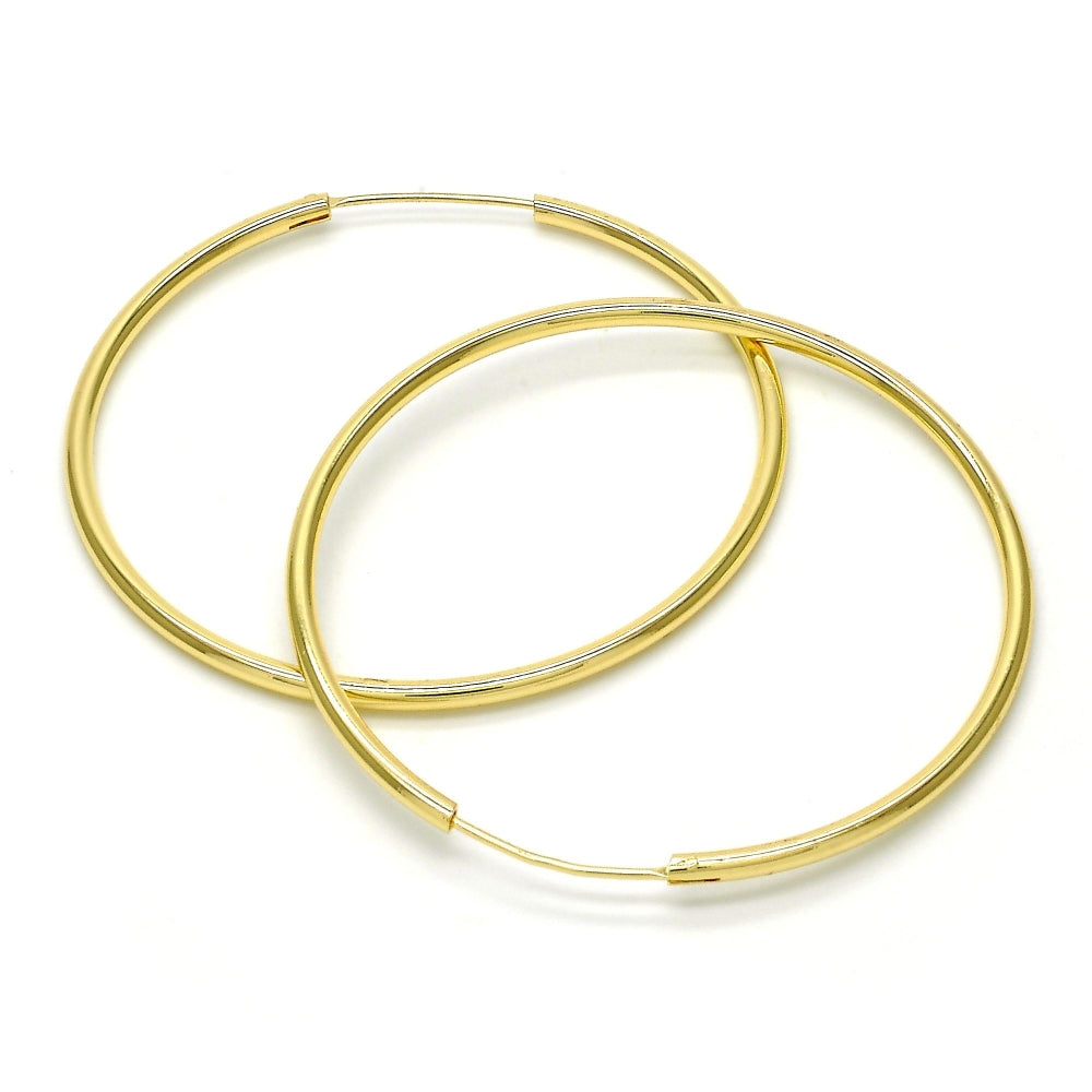 Oro Laminado Large Hoop, Gold Filled Style Polished, Golden Finish