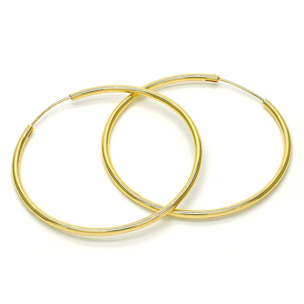 Oro Laminado Large Hoop, Gold Filled Style Polished, Golden Finish