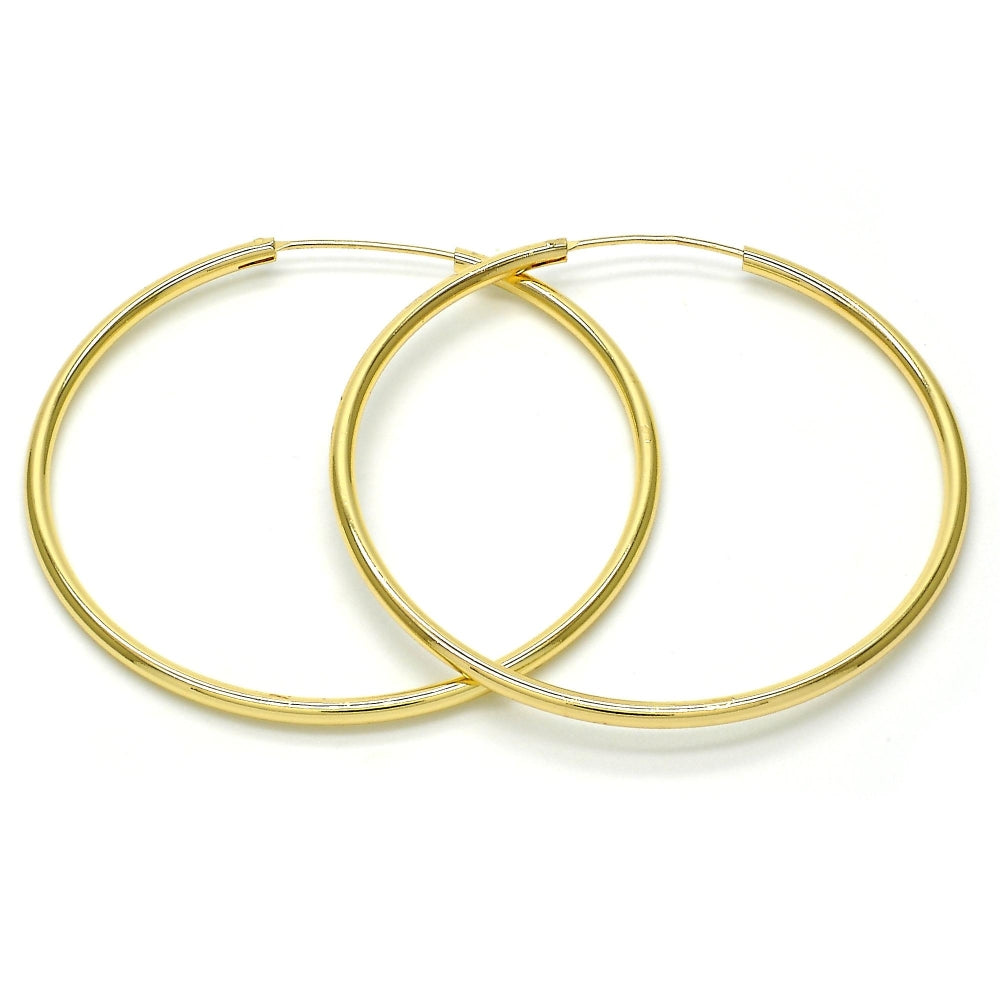 Oro Laminado Large Hoop, Gold Filled Style Polished, Golden Finish