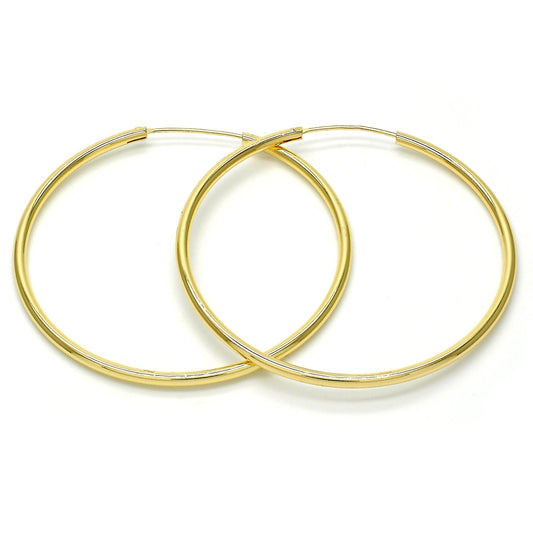 Oro Laminado Large Hoop, Gold Filled Style Polished, Golden Finish