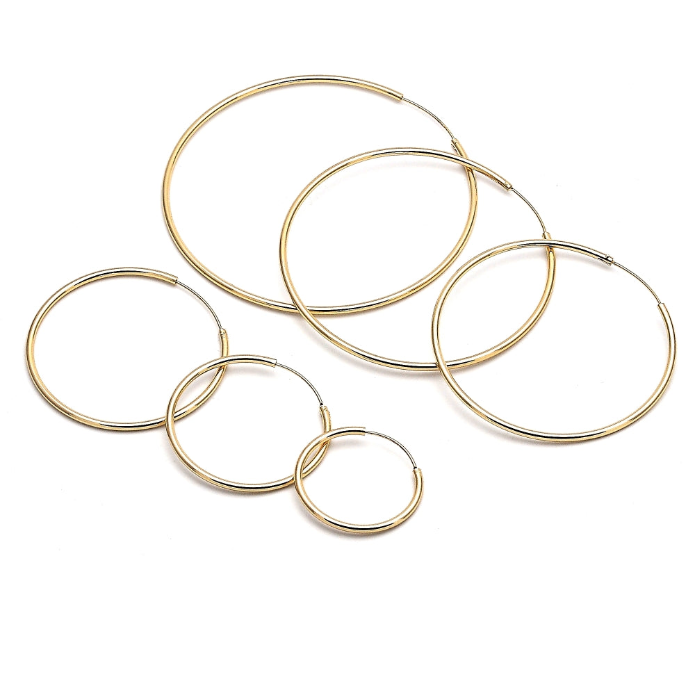 Oro Laminado Large Hoop, Gold Filled Style Polished, Golden Finish