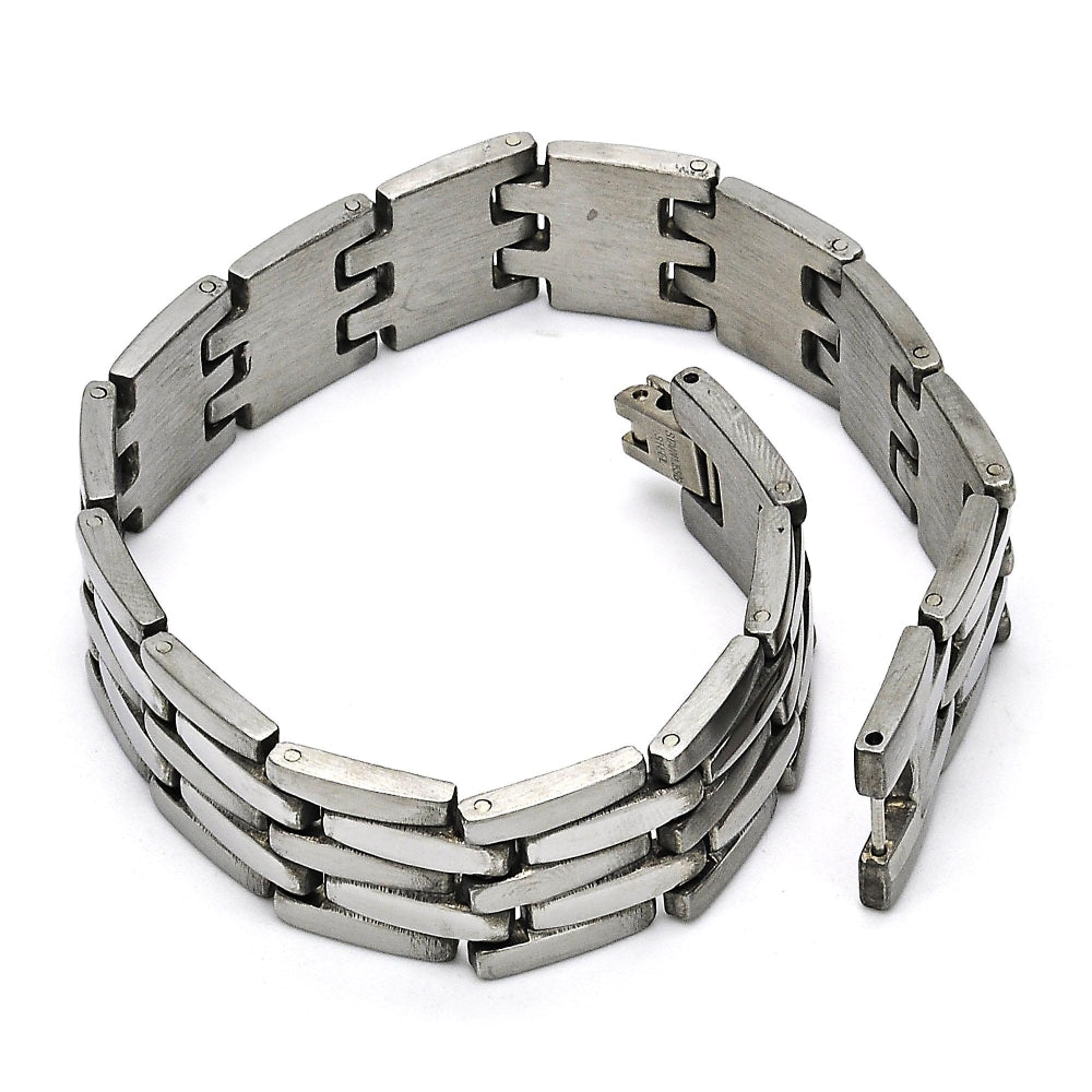 Stainless Steel Solid Bracelet, Polished, Steel Finish