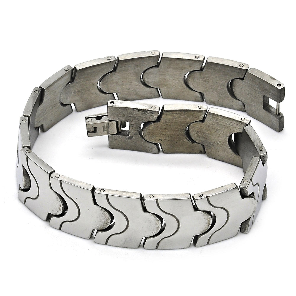 Stainless Steel Solid Bracelet, Polished, Steel Finish