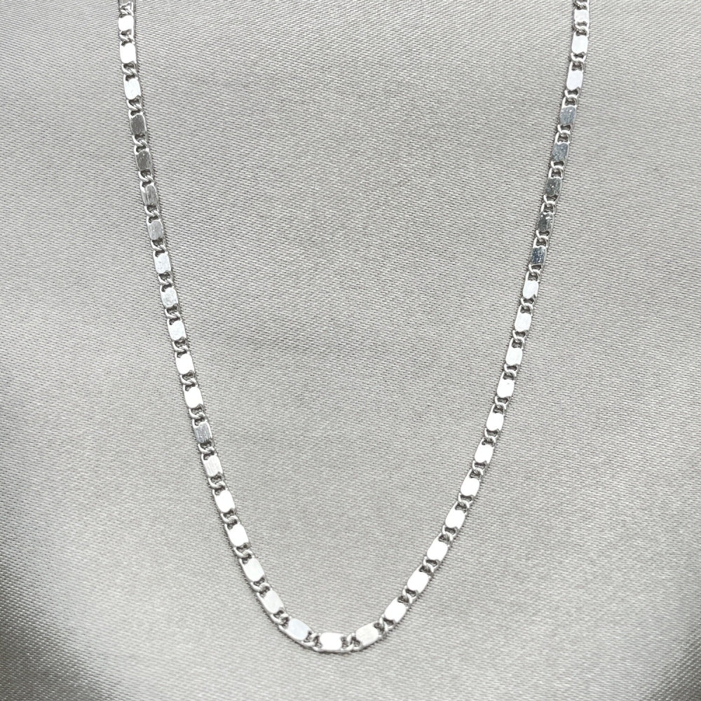 White Gold Filled Basic Necklace, Polished, Rhodium Finish