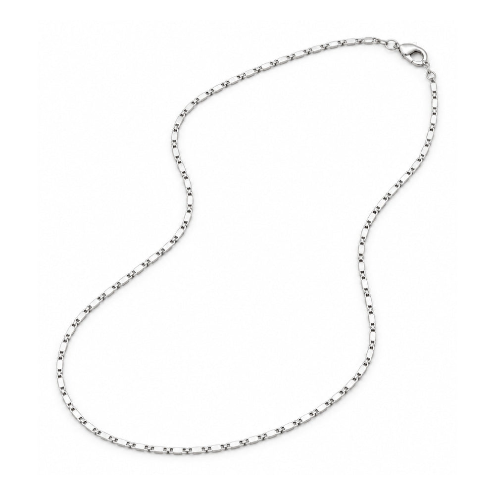 White Gold Filled Basic Necklace, Polished, Rhodium Finish