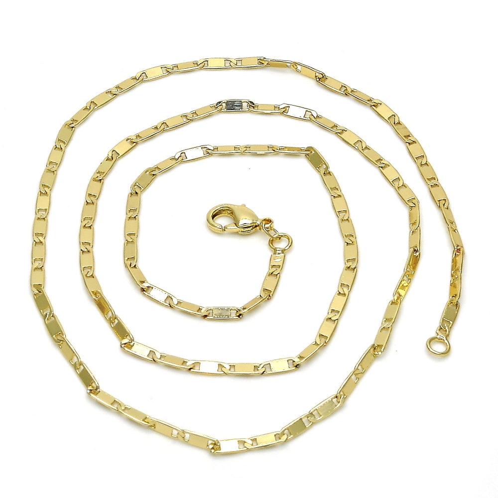 Oro Laminado Basic Necklace, Gold Filled Style Polished, Golden Finish