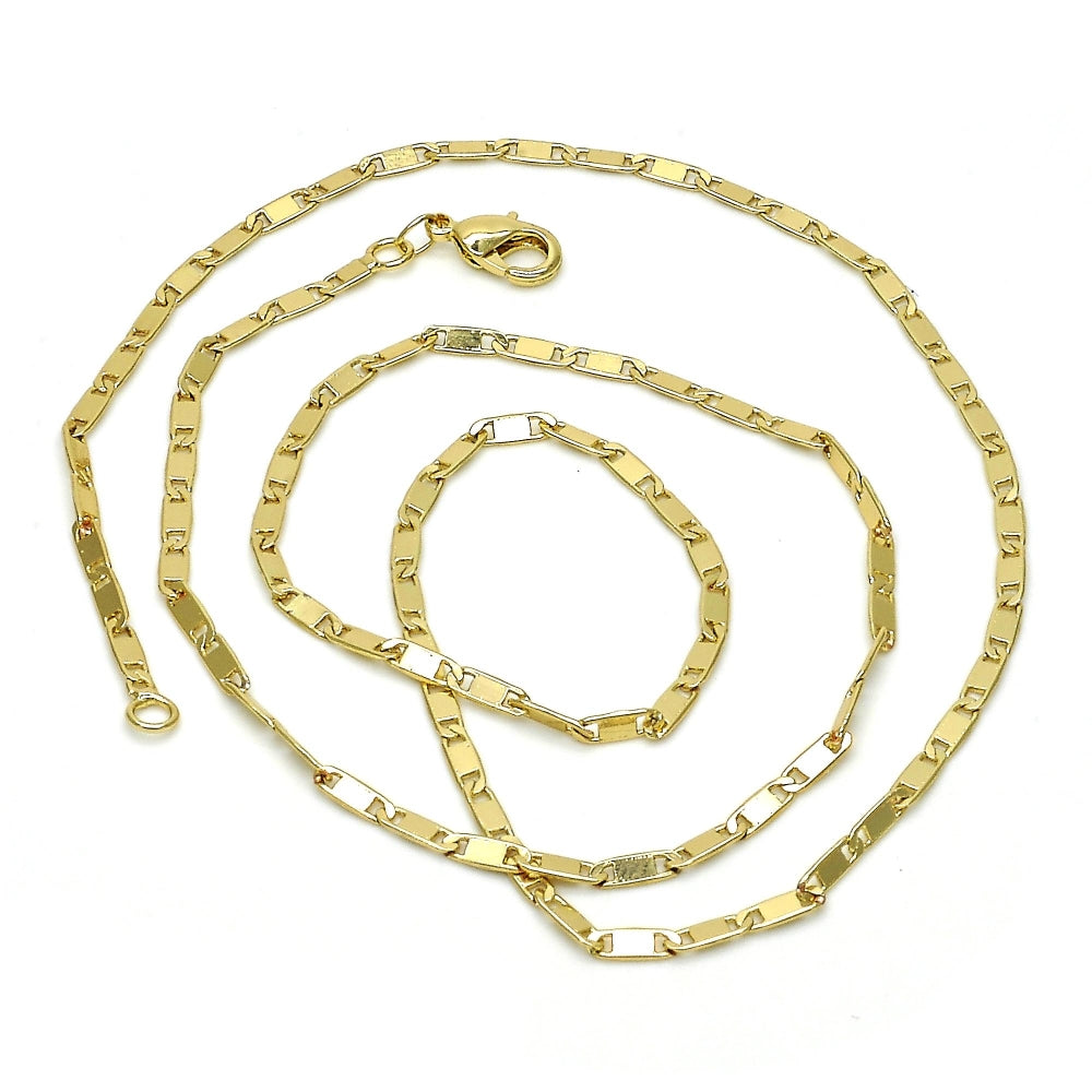 Oro Laminado Basic Necklace, Gold Filled Style Polished, Golden Finish