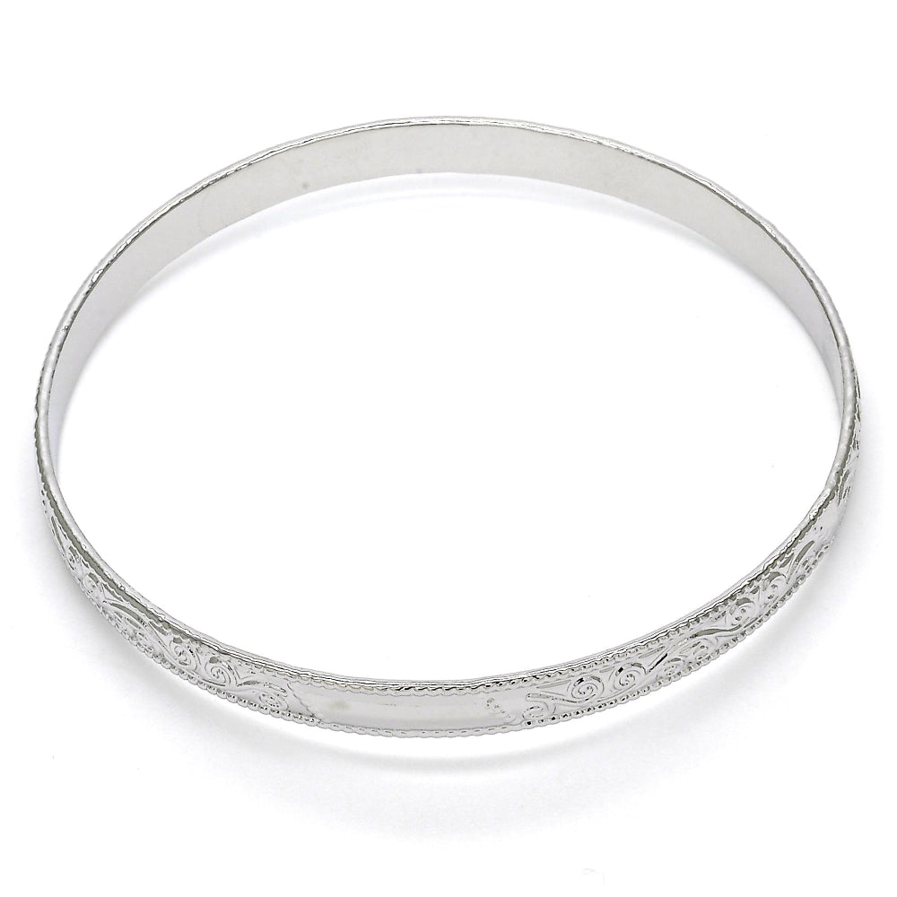 Rhodium Gold Filled Individual Bangle, Polished, Rhodium Finish