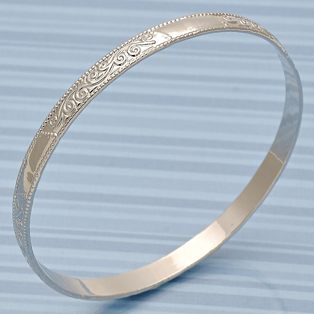 Rhodium Gold Filled Individual Bangle, Polished, Rhodium Finish