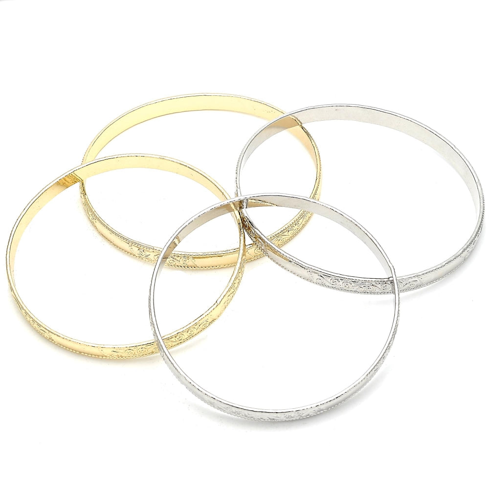 Rhodium Gold Filled Individual Bangle, Polished, Rhodium Finish