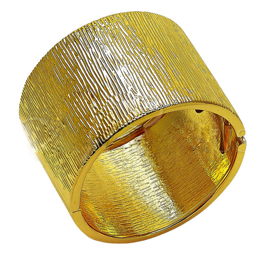Oro Laminado Individual Bangle, Gold Filled Style Diamond Cutting Finish, Golden Finish