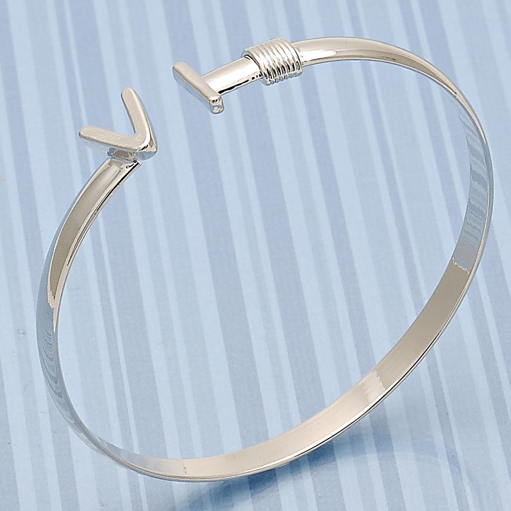 Rhodium Gold Filled Individual Bangle, Polished, Rhodium Finish