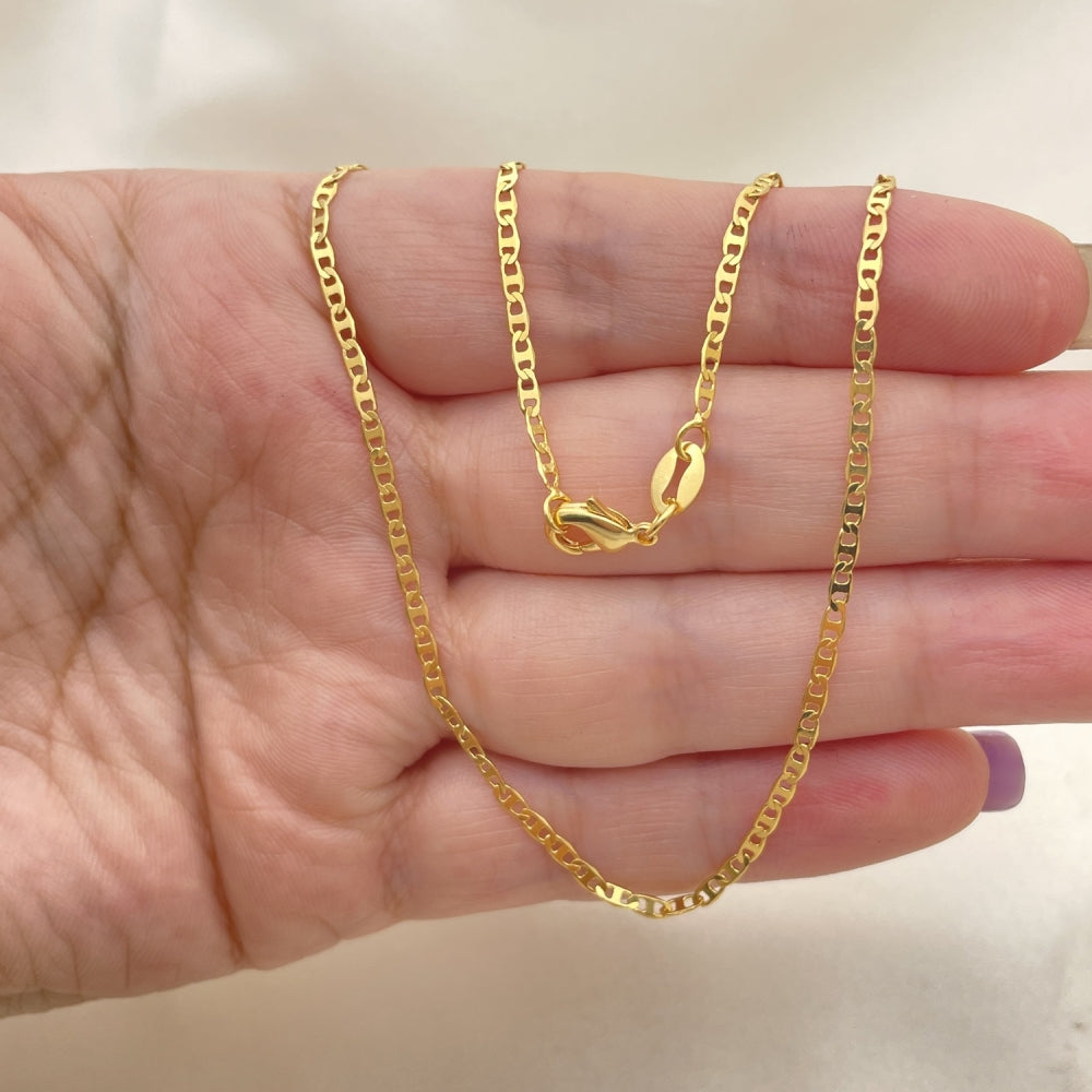 Oro Laminado Basic Necklace, Gold Filled Style Mariner Design, Polished, Golden Finish