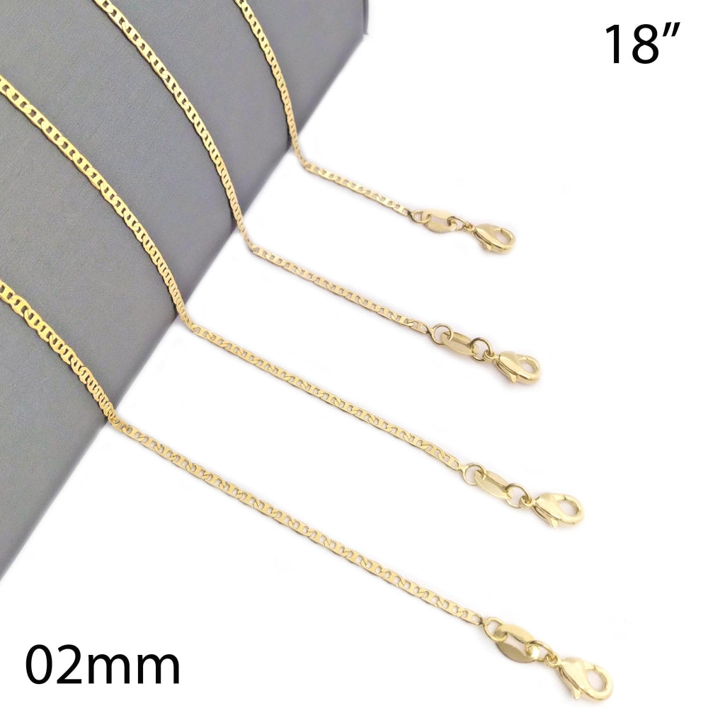 Oro Laminado Basic Necklace, Gold Filled Style Mariner Design, Polished, Golden Finish
