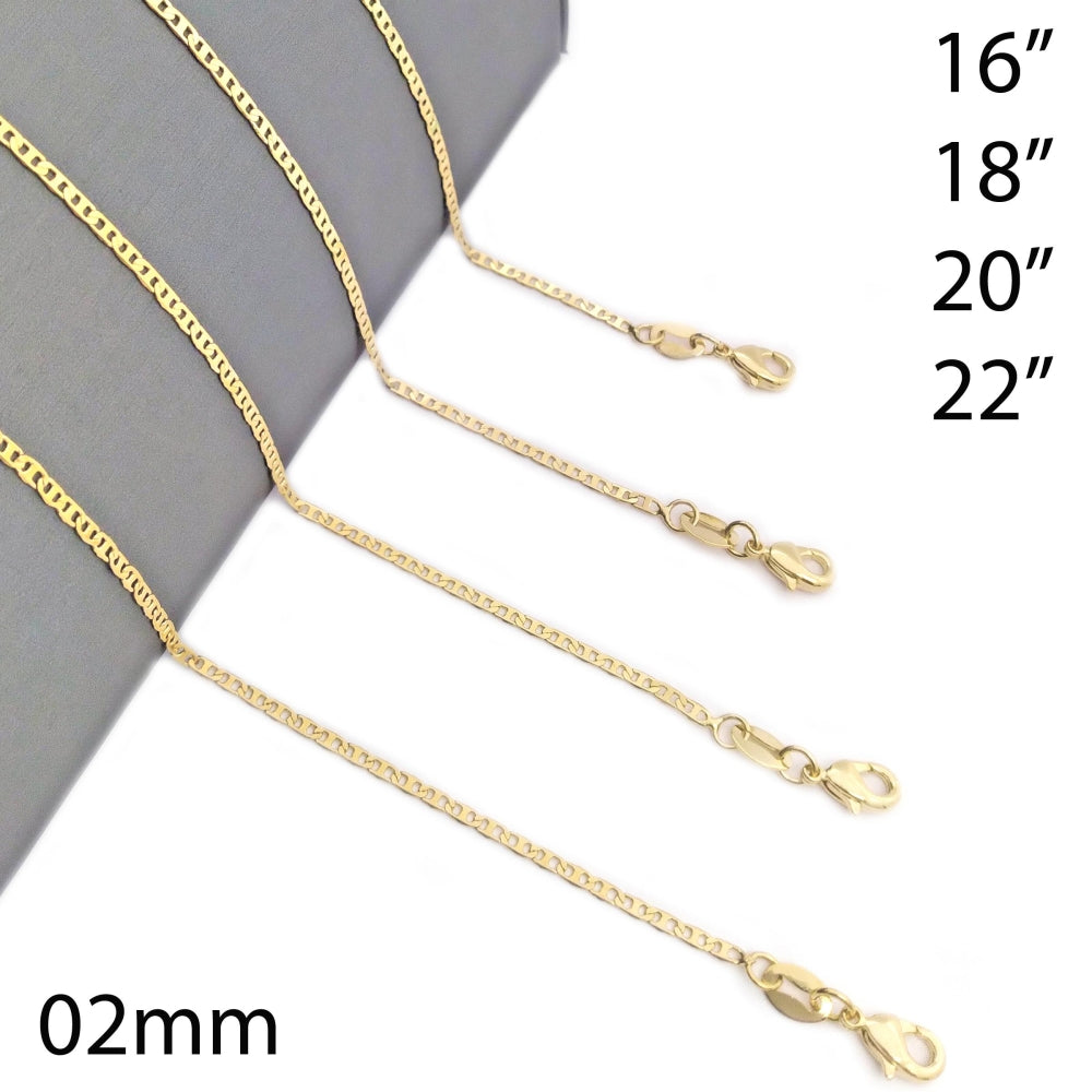 Oro Laminado Basic Necklace, Gold Filled Style Mariner Design, Polished, Golden Finish