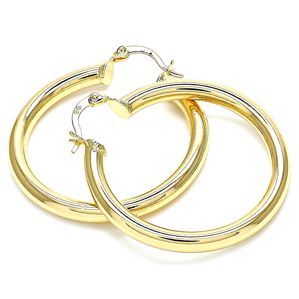 Oro Laminado Medium Hoop, Gold Filled Style Polished, Golden Finish