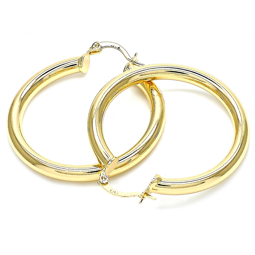 Oro Laminado Medium Hoop, Gold Filled Style Polished, Golden Finish