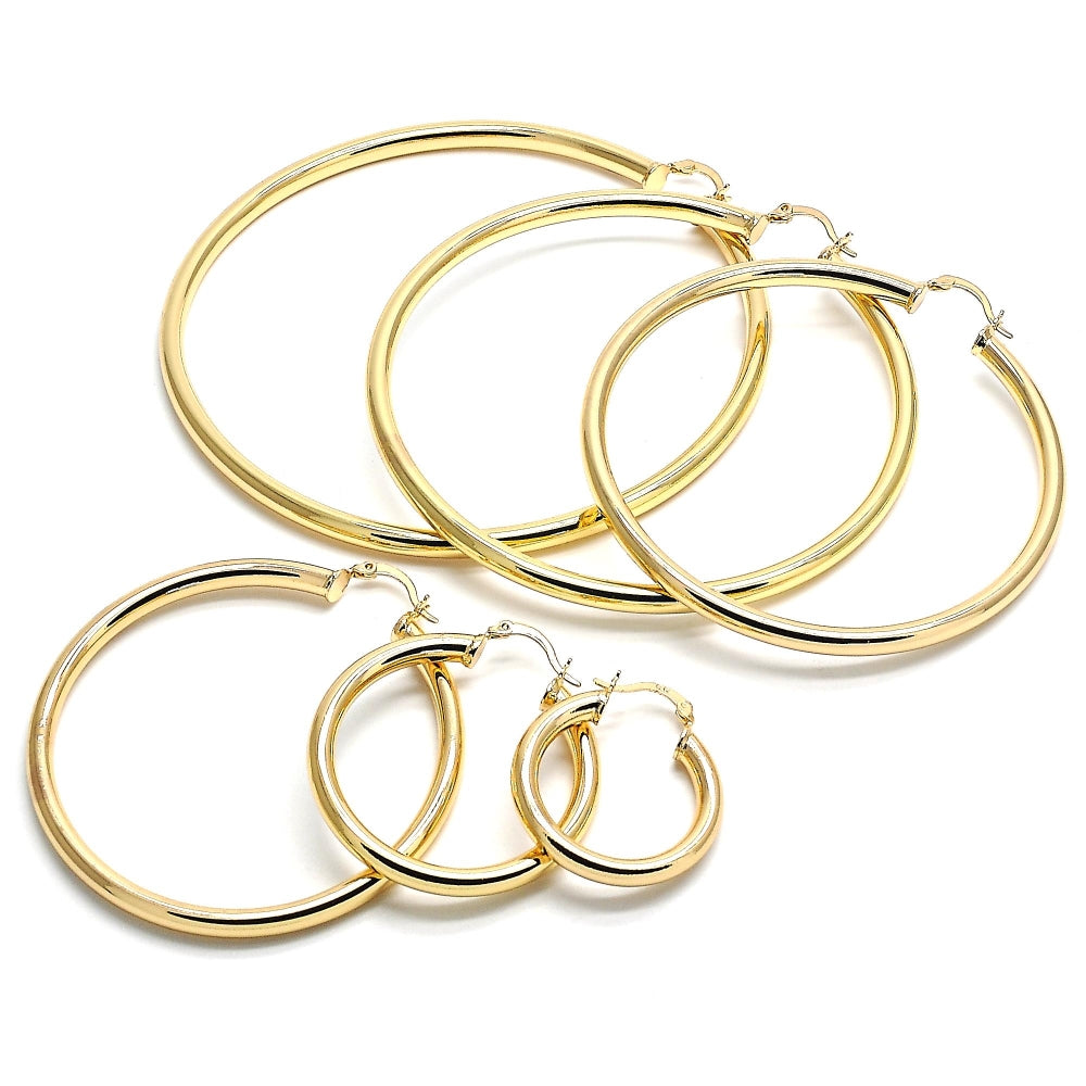 Oro Laminado Medium Hoop, Gold Filled Style Polished, Golden Finish