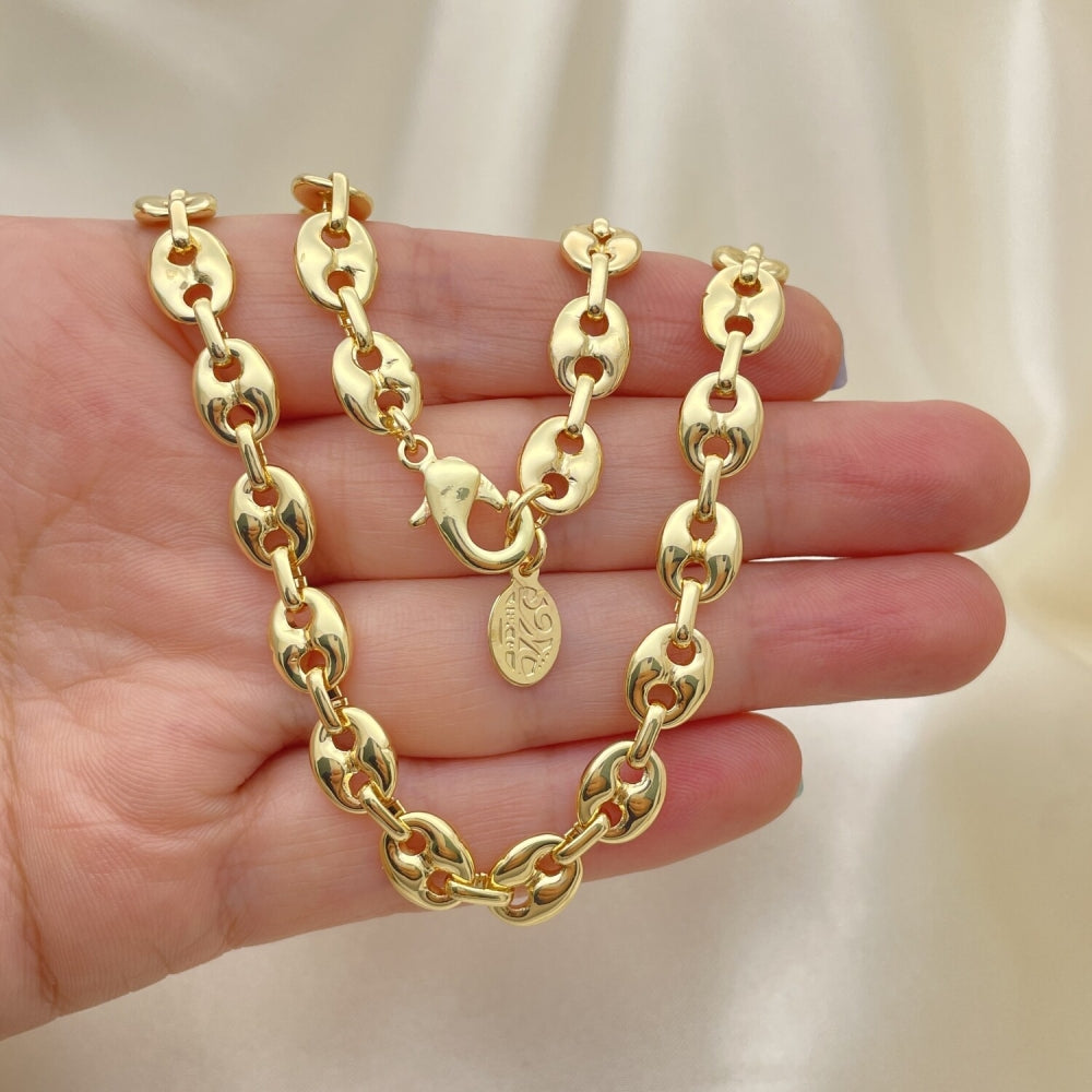 Oro Laminado Basic Necklace, Gold Filled Style Mariner Design, Polished, Golden Finish
