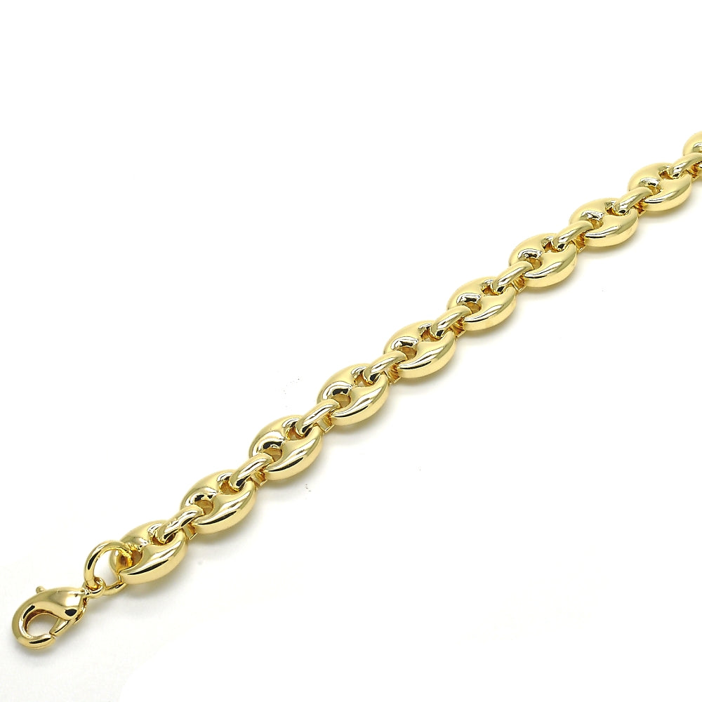 Oro Laminado Basic Necklace, Gold Filled Style Mariner Design, Polished, Golden Finish