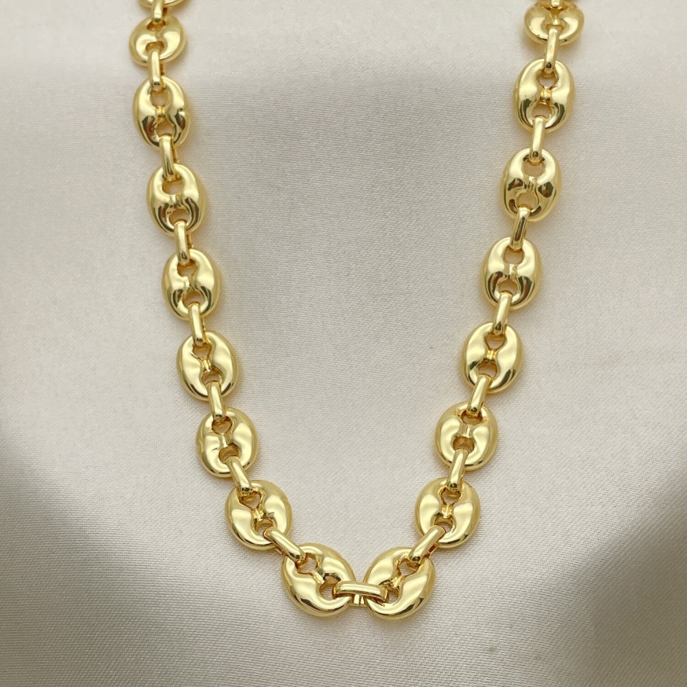 Oro Laminado Basic Necklace, Gold Filled Style Mariner Design, Polished, Golden Finish