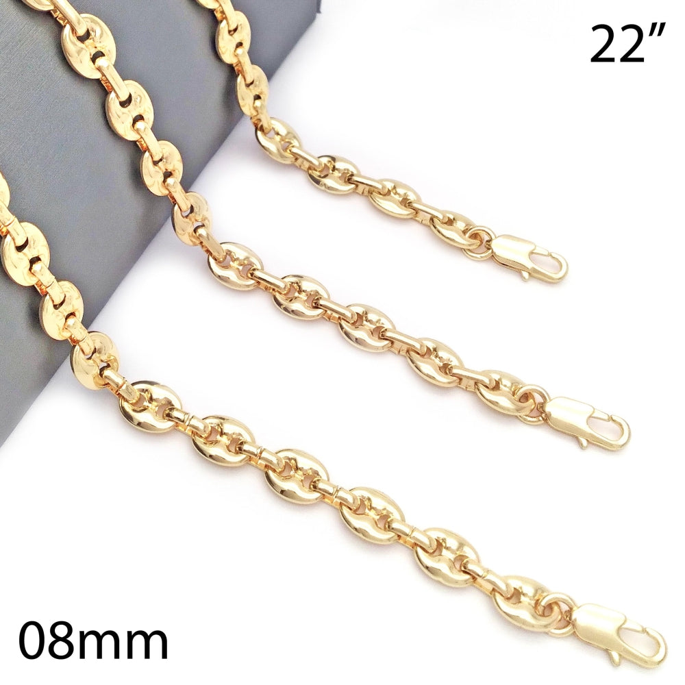 Oro Laminado Basic Necklace, Gold Filled Style Mariner Design, Polished, Golden Finish