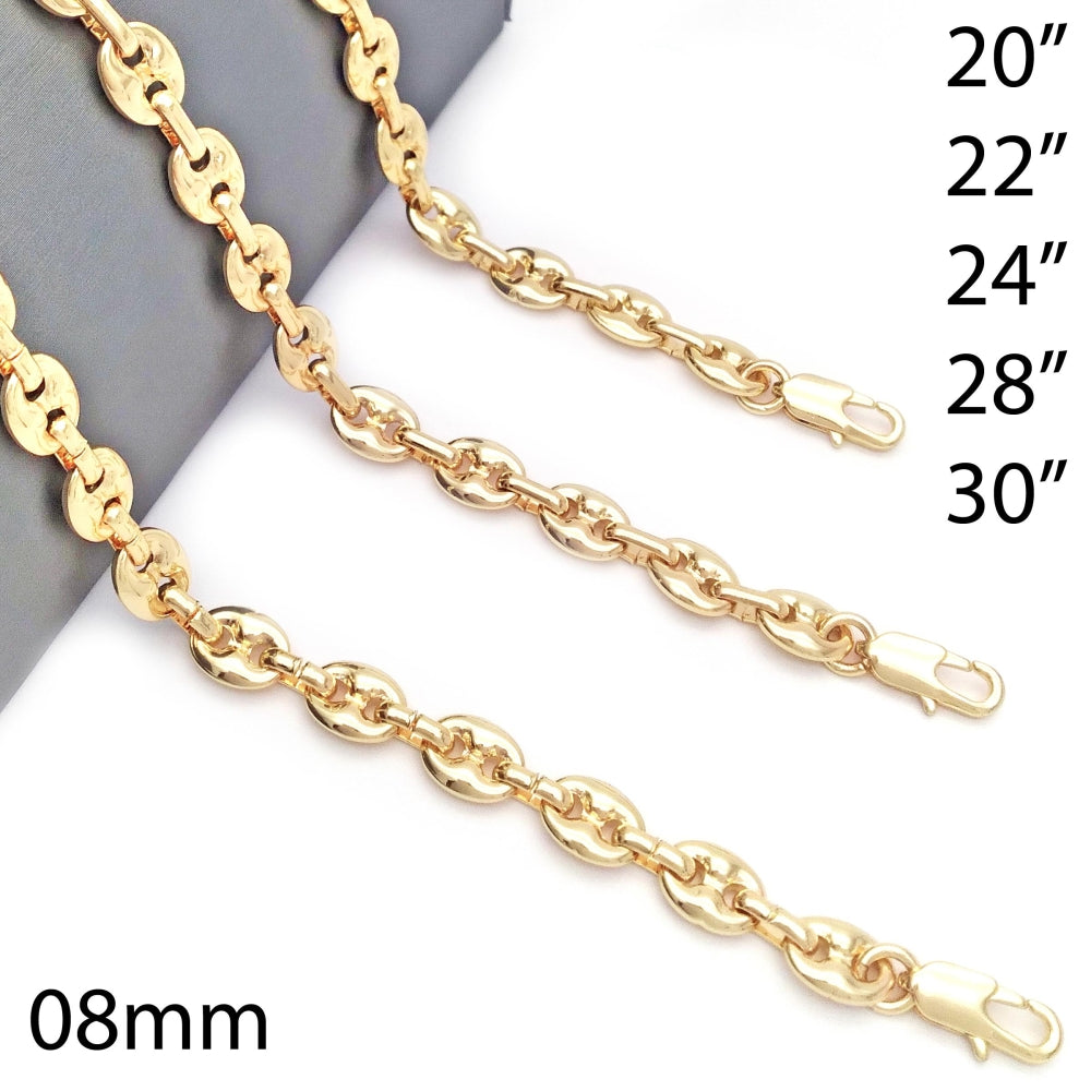 Oro Laminado Basic Necklace, Gold Filled Style Mariner Design, Polished, Golden Finish