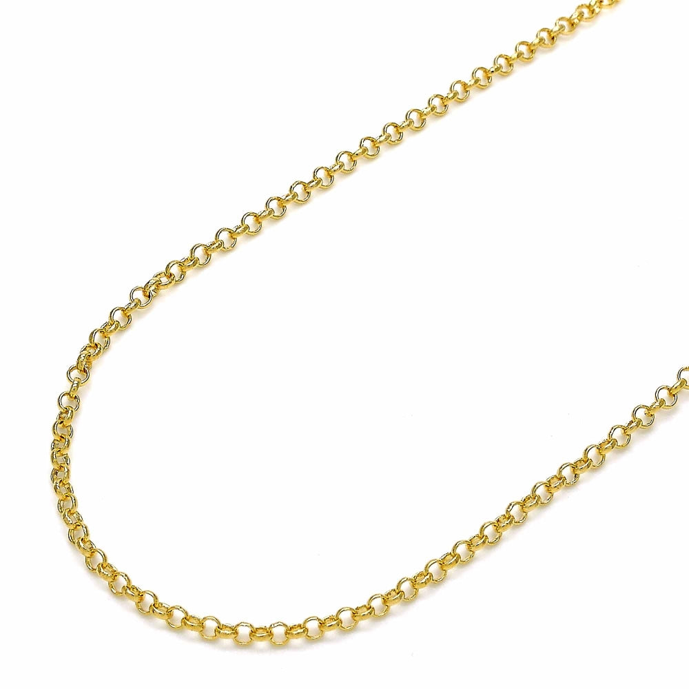 Oro Laminado Basic Necklace, Gold Filled Style Rolo Design, Polished, Golden Finish