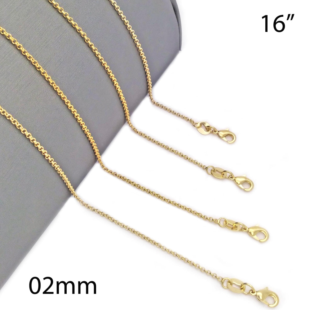 Oro Laminado Basic Necklace, Gold Filled Style Rolo Design, Polished, Golden Finish