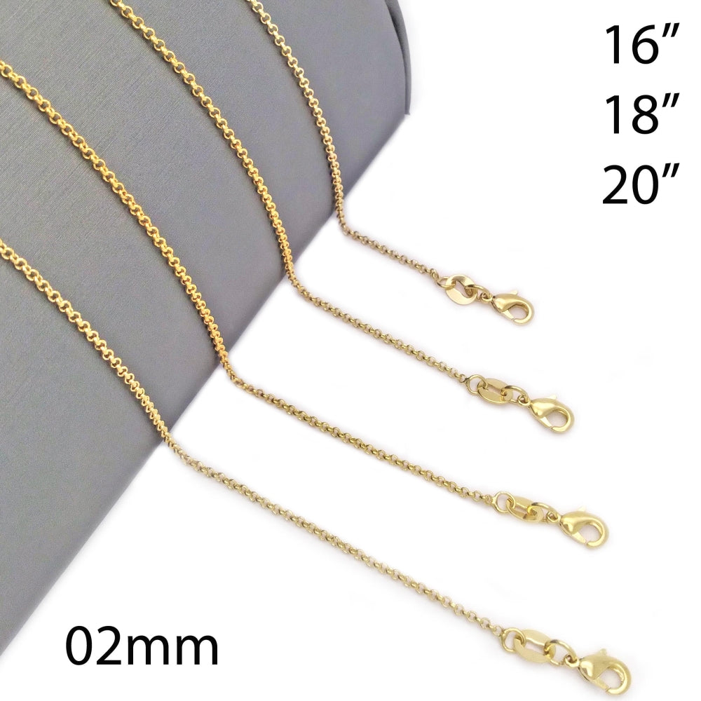 Oro Laminado Basic Necklace, Gold Filled Style Rolo Design, Polished, Golden Finish