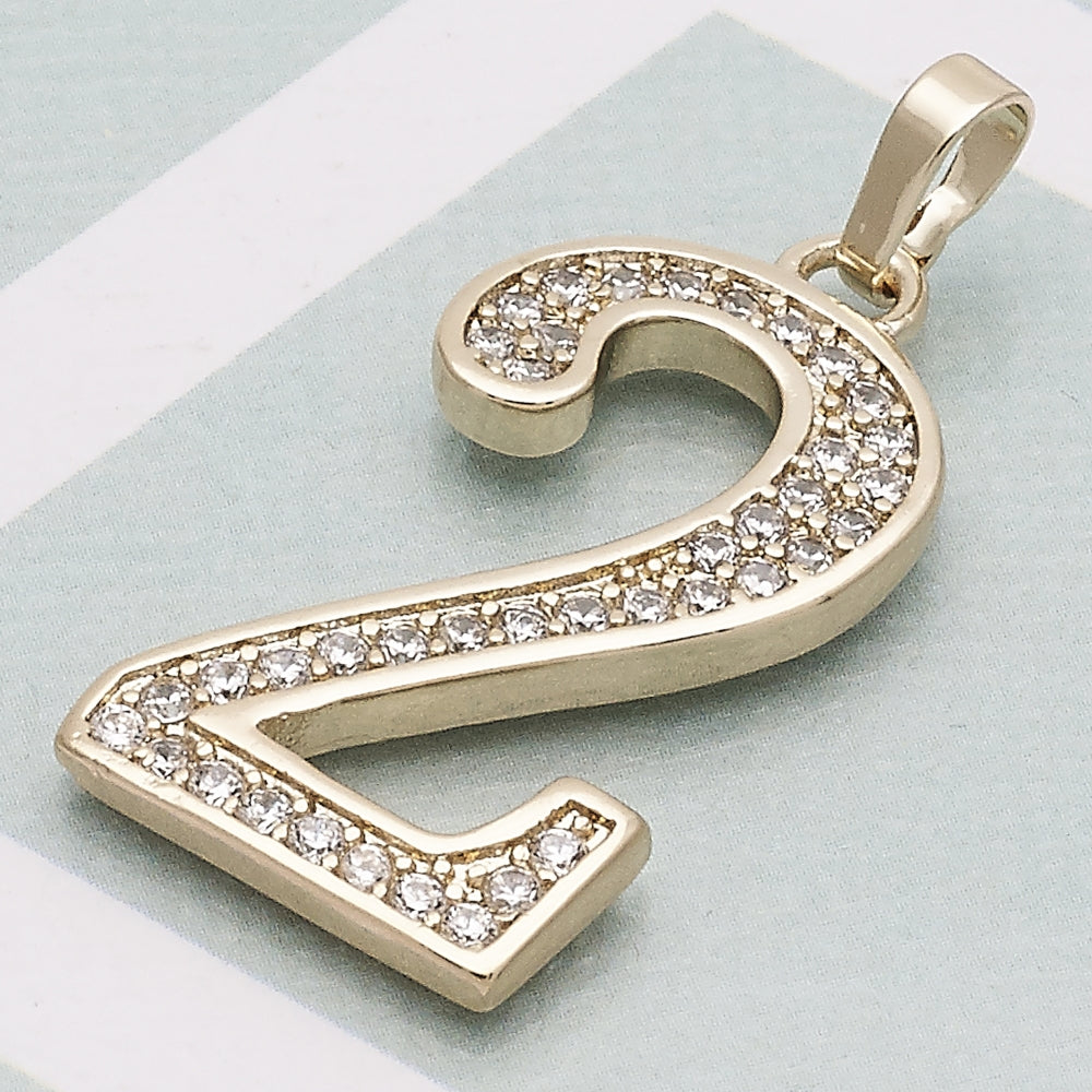 Oro Laminado Fancy Pendant, Gold Filled Style with White Cubic Zirconia, Polished, Golden Finish