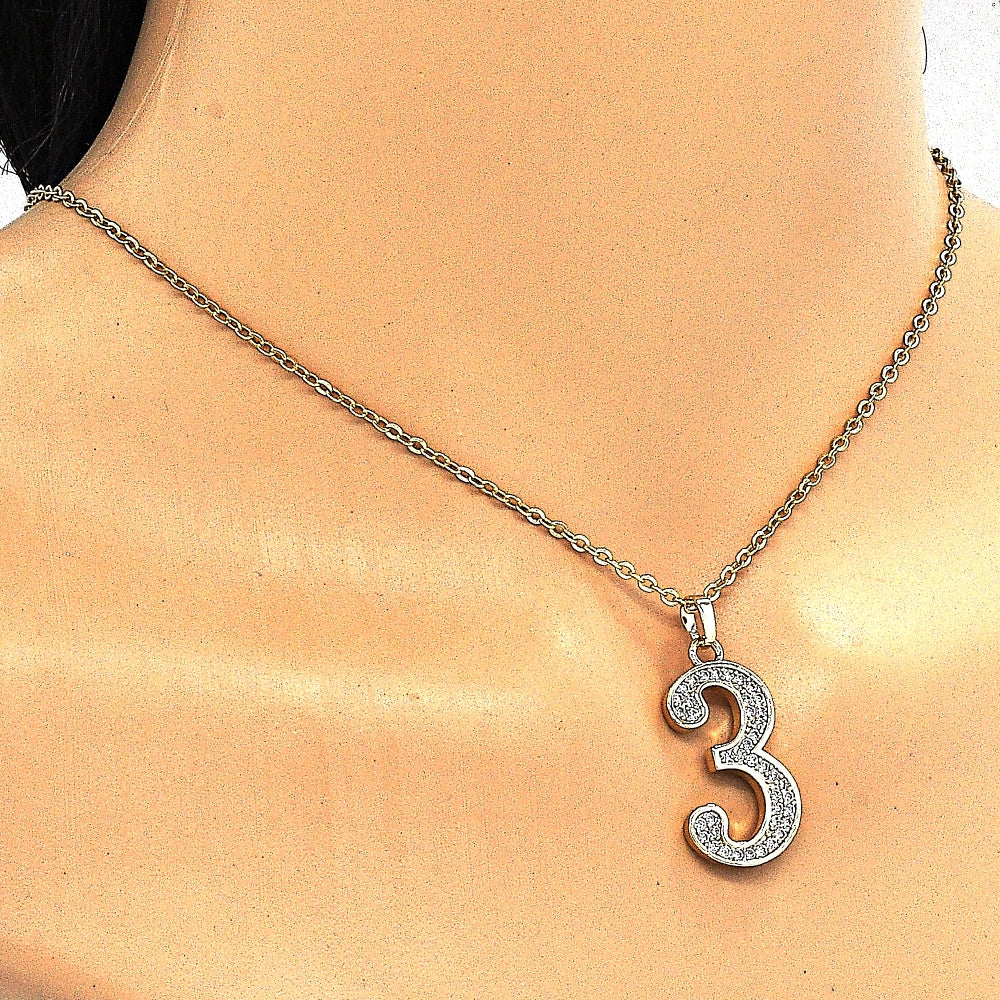 Oro Laminado Fancy Pendant, Gold Filled Style with White Cubic Zirconia, Polished, Golden Finish