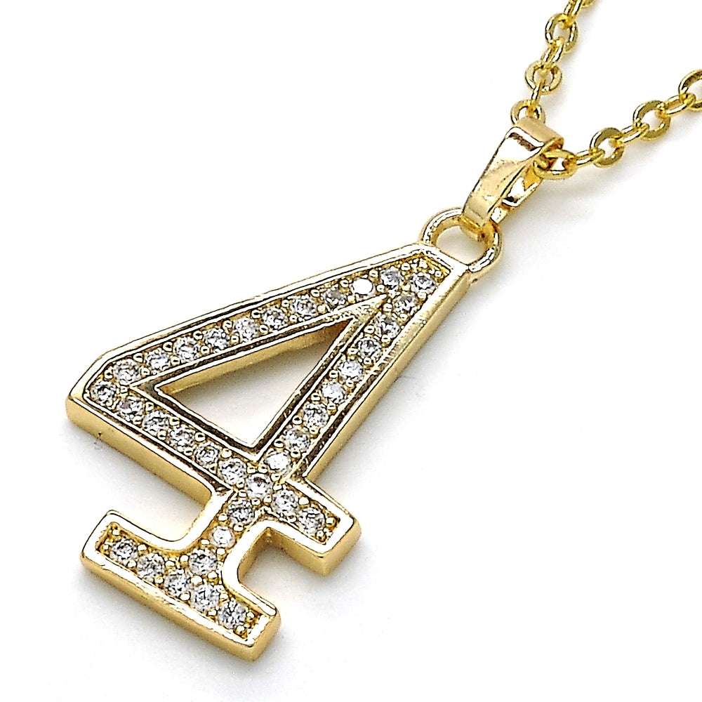 Oro Laminado Fancy Pendant, Gold Filled Style with White Cubic Zirconia, Polished, Golden Finish