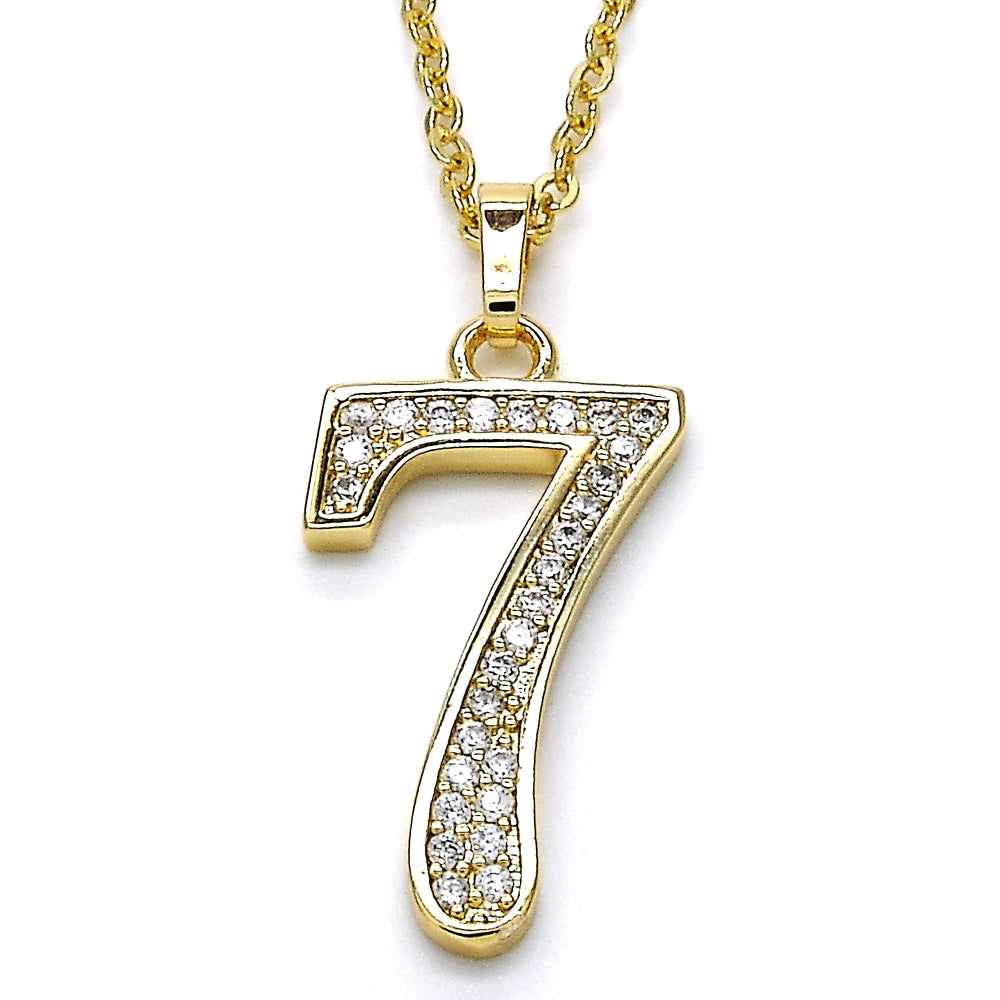 Oro Laminado Fancy Pendant, Gold Filled Style with White Cubic Zirconia, Polished, Golden Finish