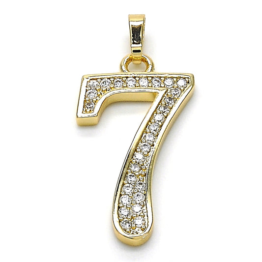 Oro Laminado Fancy Pendant, Gold Filled Style with White Cubic Zirconia, Polished, Golden Finish
