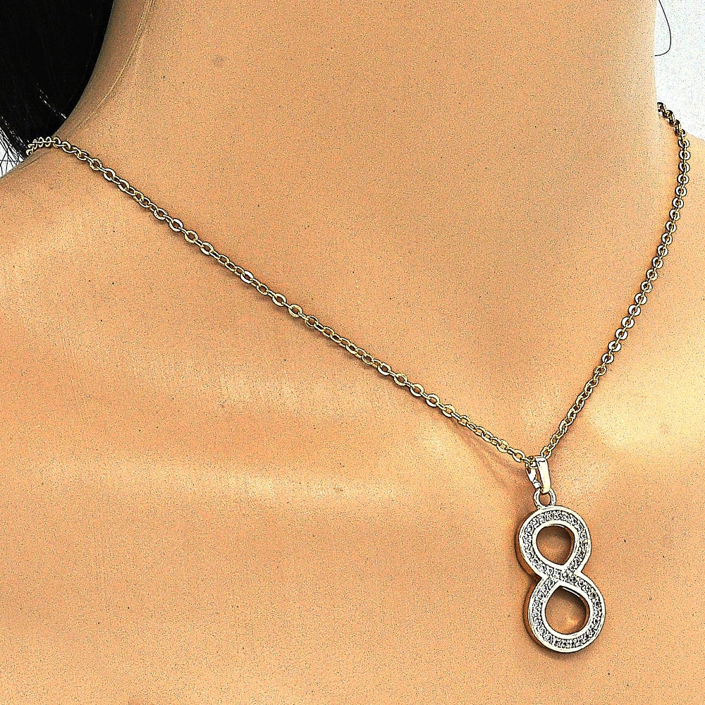 Oro Laminado Fancy Pendant, Gold Filled Style with White Cubic Zirconia, Polished, Golden Finish