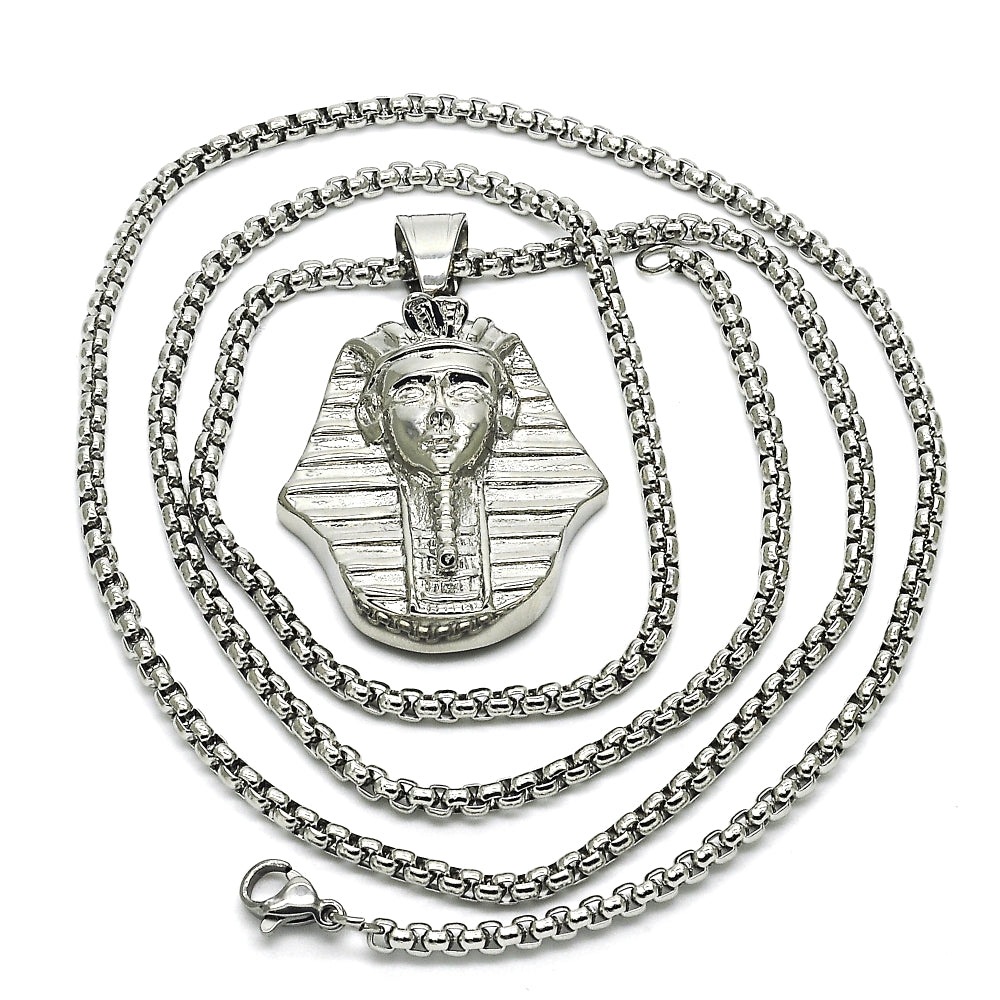 Stainless Steel Pendant Necklace, Polished, Steel Finish