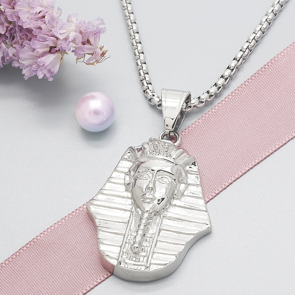 Stainless Steel Pendant Necklace, Polished, Steel Finish
