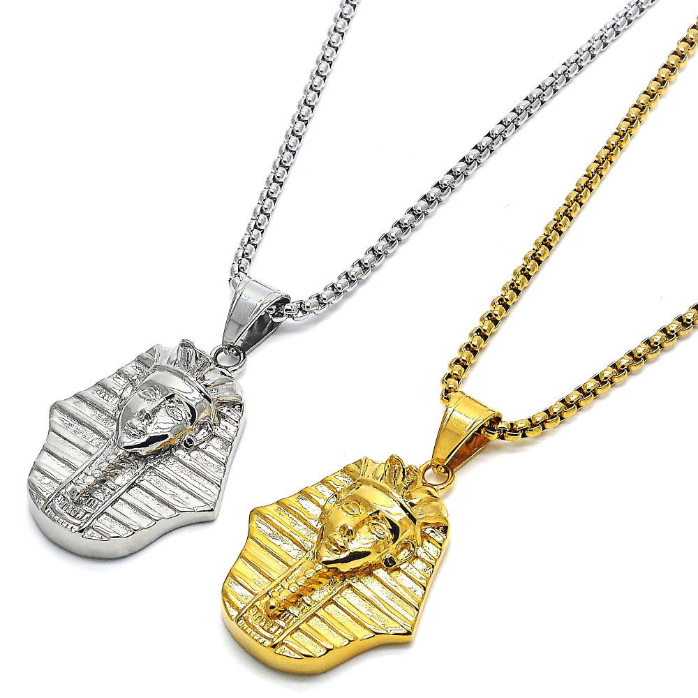 Stainless Steel Pendant Necklace, Polished, Steel Finish
