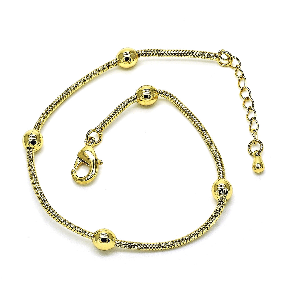 Oro Laminado Fancy Bracelet, Gold Filled Style Polished, Golden Finish