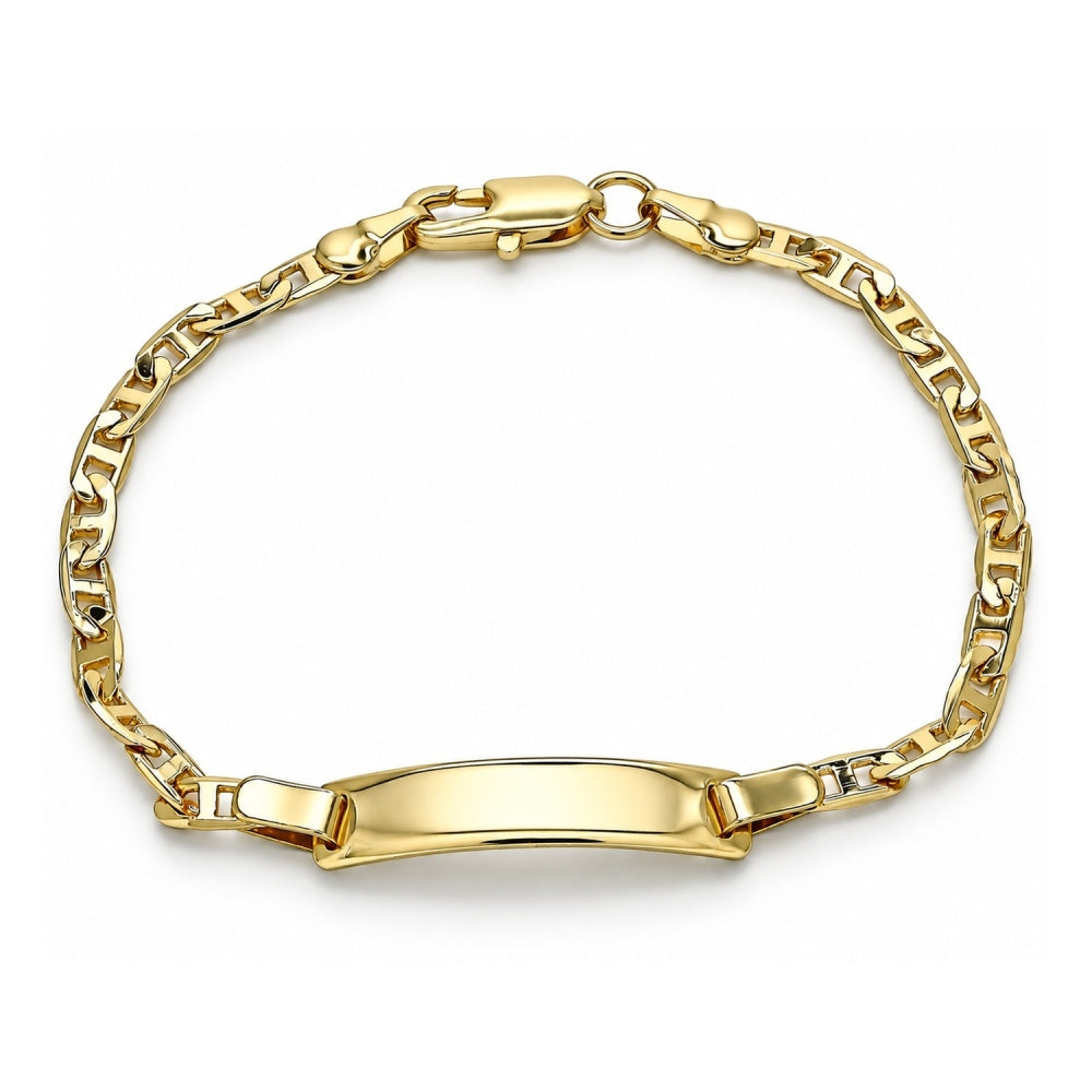 Oro Laminado ID Bracelet, Gold Filled Style Polished, Golden Finish