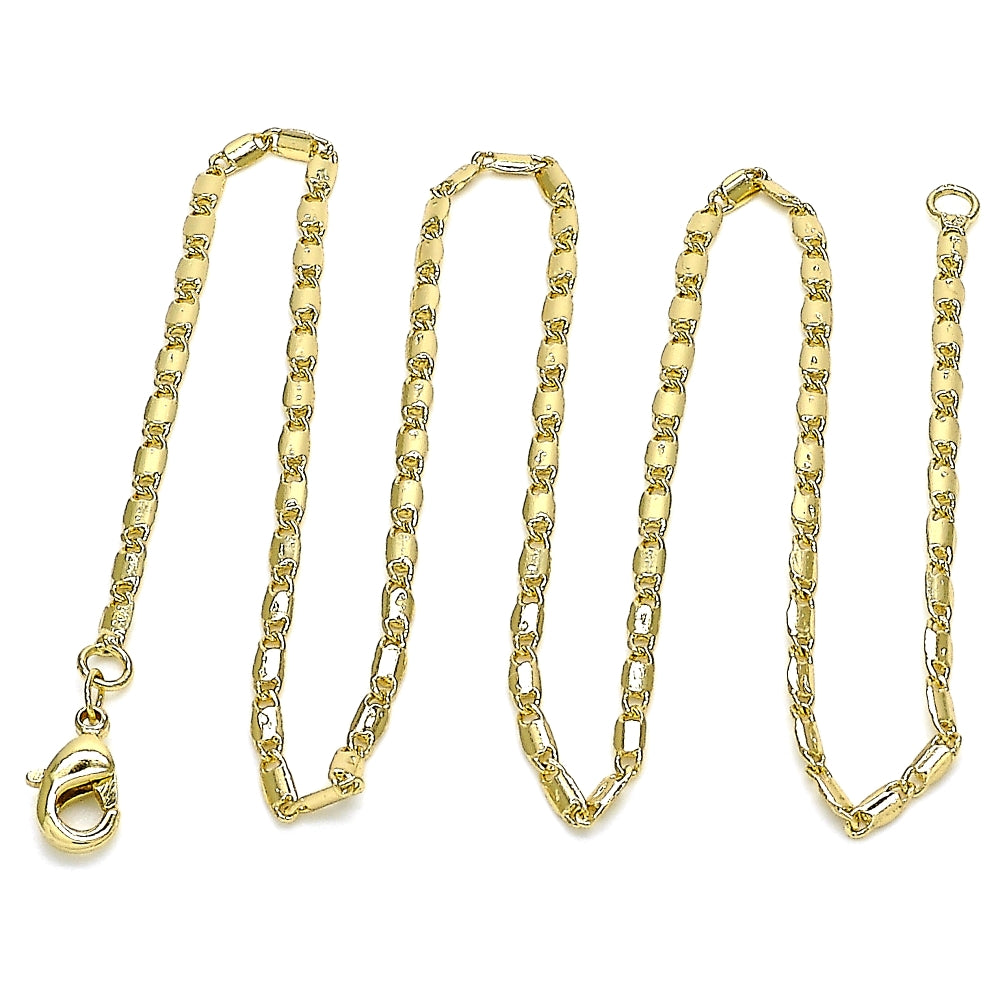 Oro Laminado Basic Necklace, Gold Filled Style Polished, Golden Finish