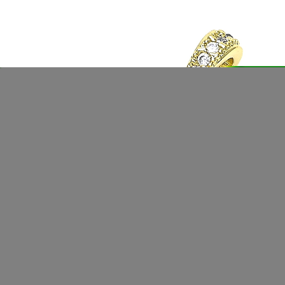 Oro Laminado Fancy Pendant, Gold Filled Style Initials Design, with White Cubic Zirconia, Polished, Golden Finish