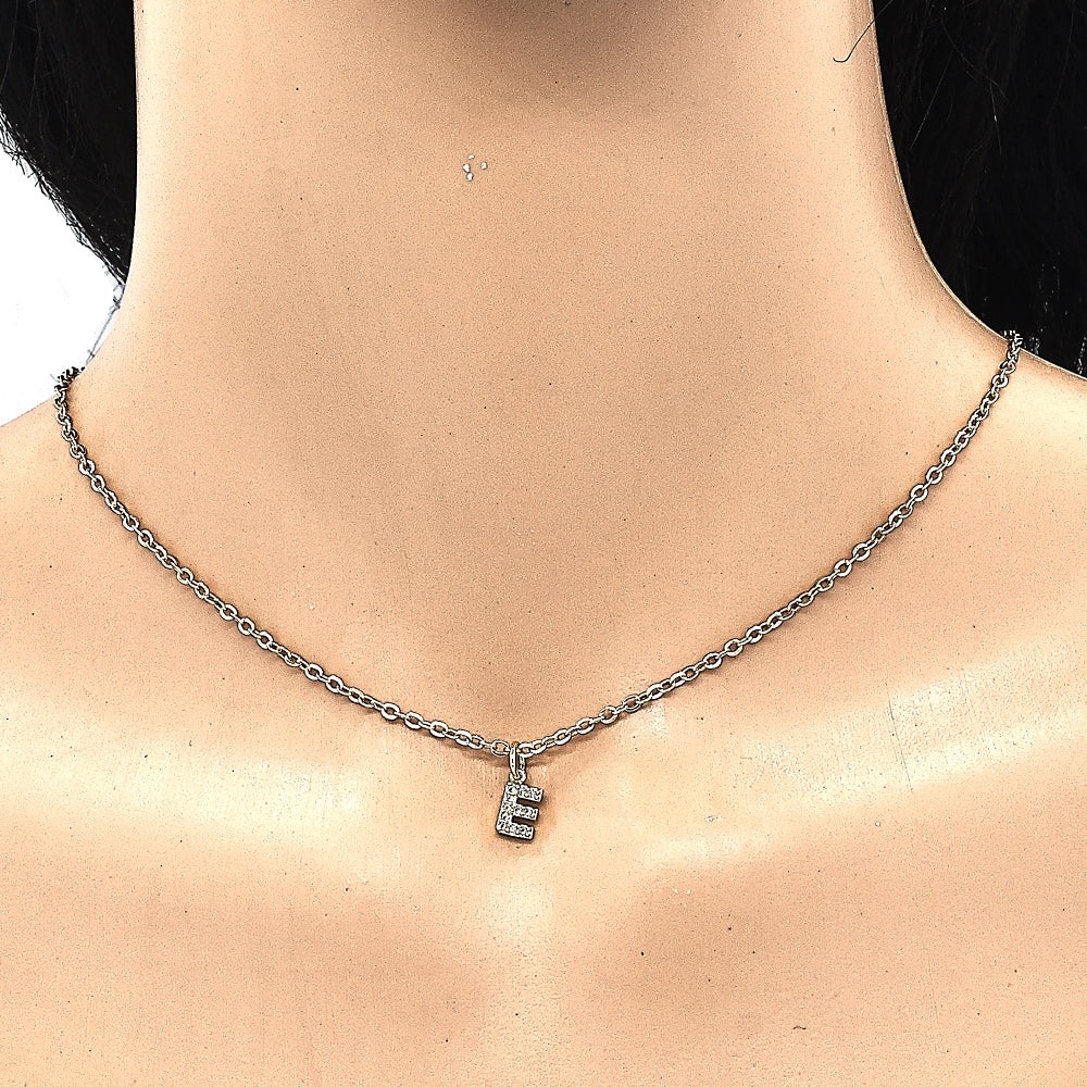 Oro Laminado Fancy Pendant, Gold Filled Style Initials Design, with White Cubic Zirconia, Polished, Golden Finish